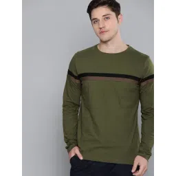 Dillinger Olive Green Cotton Regular Fit Striped T-Shirt-picture-14