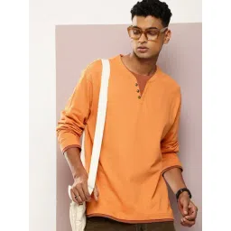 Dillinger Orange Cotton Loose Fit Solid T-Shirt-picture-17