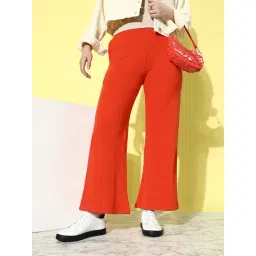 Dillinger Orange Fleece Regular Fit High Rise Trackpants-picture-35