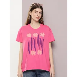 Dillinger Pink Cotton Floral Print T-Shirt-picture-14
