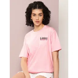 Dillinger Pink Cotton Graphic Print Oversized T-Shirt-picture-33