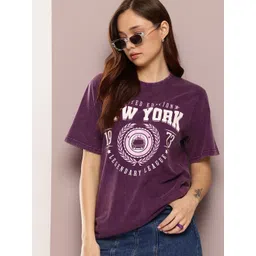 DILLINGER Printed Acid Wash Oversized Pure Cotton T-shirt-picture-41