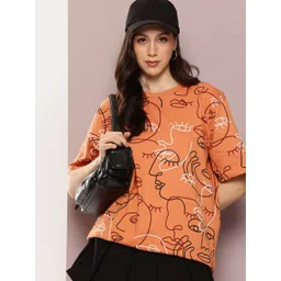 DILLINGER Women Printed Drop-Shoulder Sleeves Pure Cotton T-shirt-picture-25