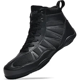 dimaiglobal Men's Wrestling Shoe Boxing Shoes Zero Drop Sole High Top Fighting Shoes Fitness Sneaker Taekwondo Karate Martial Arts Weightlifting Training Shoes-picture-16