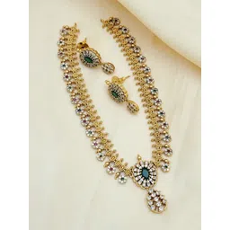 DIMMY Gold-Plated American Diamond Stone-Studded Jewellery Set-picture-12