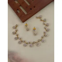 DIMMY Gold-Plated American Diamond Stone-Studded Jewellery Set-picture-13