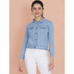DIMPY GARMENTS Women Lightweight Denim Jacket-picture-15