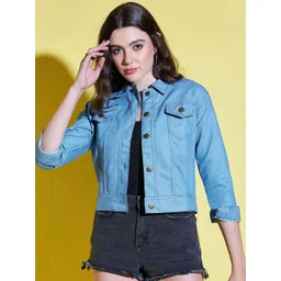 DIMPY GARMENTS Women Lightweight Denim Jacket-picture-30