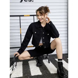 DIMPY GARMENTS Women Lightweight Denim Jacket image 5