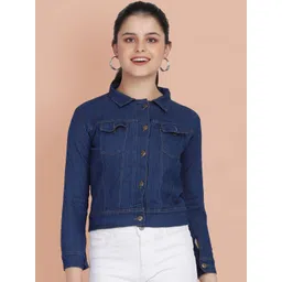 DIMPY GARMENTS Women Lightweight Denim Jacket with Embroidered-picture-34