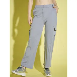 DIMPY GARMENTS Women Plus Size Relaxed High-Rise Cargos Trousers-picture-21