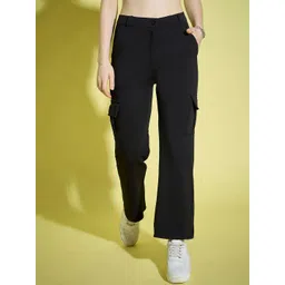 DIMPY GARMENTS Women Relaxed High-Rise Cargos Trousers-image-15