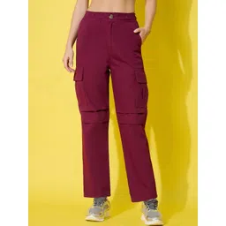 DIMPY GARMENTS Women Relaxed High-Rise Cargos Trousers-picture-2