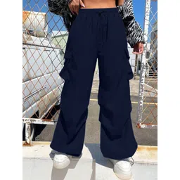 DIMPY GARMENTS Women Relaxed Loose Fit High-Rise Cargos Trousers-picture-30