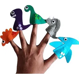 Dinosaur Finger Puppets Set, 5 Pieces, Felt Material, Multi-Colored Educational Toys-picture-12
