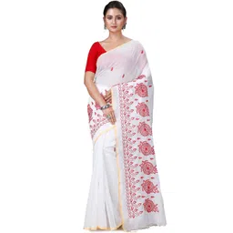 DipDiya Floral Embroidered Belted Taant Saree-picture-25