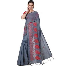 DipDiya Floral Embroidered Taant Saree image 5