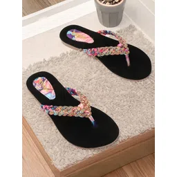 DIPYO Women Embellished Open Toe Flats with Embroidered-picture-12