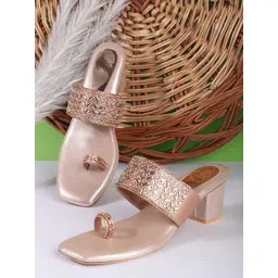 DIPYO Women Embellished Party Block Sandals-picture-35