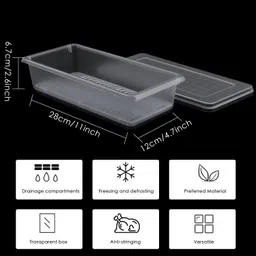 dipzon villa Plastic Fridge Storage Basket Box Freezer Containers Food Dry Fruit Vegetables 1500ml Storage Basket image 3