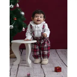 DISHA CREATIONZ Infant Boys Checked Pure Cotton Shirt With Trousers-picture-23