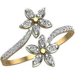 dishis 14k (585) Yellow Gold Diamond Ring for Women-picture-11