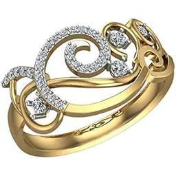 dishis 18k BIS Hallmark Yellow Gold Diamond Ring for Women-picture-22