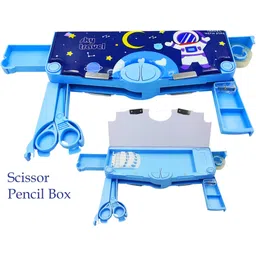 dishvy Pencil box for kids with Scissor, white board, scale, Cello Tape, sharpener|ABS Plastic, Heavy Duty Quality Art Plastic Pencil Box-picture-14