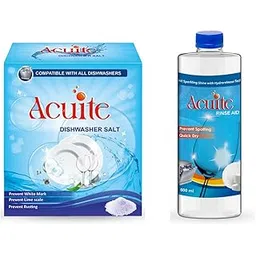 Dishwasher Salt 1Kg & Dishwasher Rinse Aid Liquid 500ml | Pack of 2 | Softens Hard Water & Boosts Drying | Limescale Protection & Spot-Free Shine | Suitable for All Dishwasher Machines-picture-29