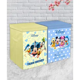 Disney By Kuber Mart Industries Disney Mickey Mouse Non Woven Fabric Storage Boxes Pack of 2 - Yellow Blue-picture-16