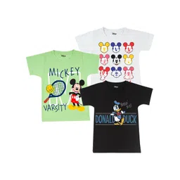 Disney By Miss and Chief Boys Pack of 3 Mickey Mouse Bio Finish Printed Cotton T-shirts-picture-41