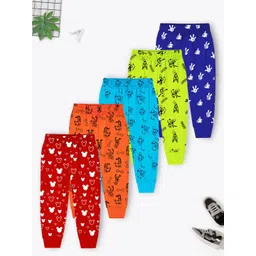 Disney By Miss and Chief Boys Pack Of 5 Printed Cotton Joggers-picture-49