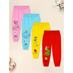 Disney By Miss and Chief Girls Pack Of 4 Printed Cotton Joggers-picture-13