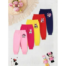 disney by miss and chief YK Disney Kids Pack Of 5 Mickey Minnie & Daisy Printed Cotton Lounge Joggers-picture-38