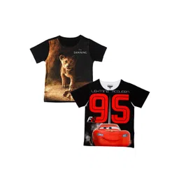 Disney by Wear Your Mind Boys Black Printed Round Neck T-shirt-picture-46