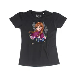 disney by wear your mind Disney By Crossroads Short Sleeves Frozen Character Print Tee - Black-picture-23