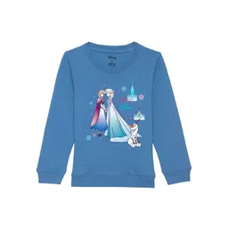 Disney by Wear Your Mind Girls Blue Printed Sweatshirt-picture-50