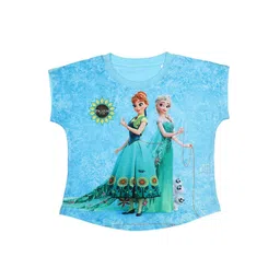 Disney by Wear Your Mind Girls Blue Printed Top-picture-36