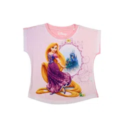 Disney by Wear Your Mind Girls Pink & Purple Rapunzel Printed Top-image-5