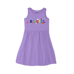 Disney by Wear Your Mind Girls Purple Printed A-Line Dress-image-47