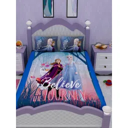 Disney Kids Blue & White Cartoon Characters 180 TC King Bedsheet-picture-29