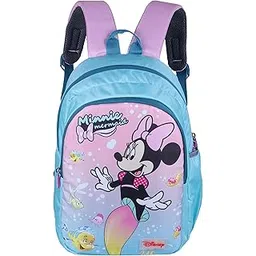 disney Kids School Bag Soft Plush Backpacks Cartoon Printed Minnie Mouse School Bag for Unisex Kids | Casual Bagpack | Blue & Pink(5-12 Years) AZ908-picture-15