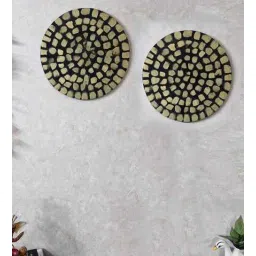 disoo fashions Handmade Black Colour 15 Inch Wall Art In Mosaic Design (Set Of 2)-picture-14