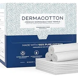 Disposable Cotton Face Towels – Super Soft Face Wipes, Hypoallergenic Makeup Remover Wipes, Suitable for All Skin Types Including Sensitive Skin – Biodegradable Facial Cloths (50 Pack)-picture-50