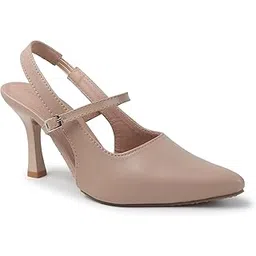 diva looks Women's Slingback Heels Cream Color Pointed Toe Shoes with Cushioned Insole Stylish & Comfortable for Work-picture-37