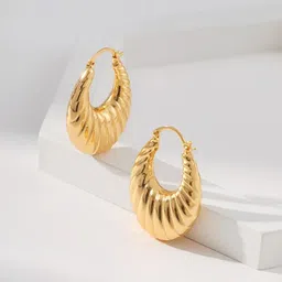DIVASTRI Circular Gold plated Hoop Earrings-picture-23