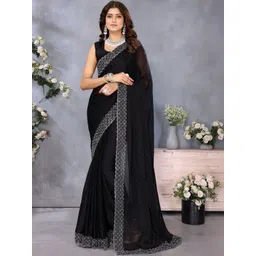 DIVASTRI Embellished Sequinned Pure Georgette Heavy Work Saree-picture-38