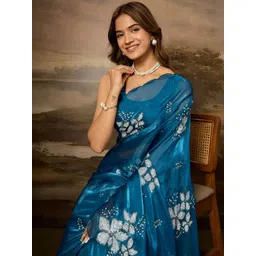 DIVASTRI Embellished Sequinned Silk Blend Saree-picture-16