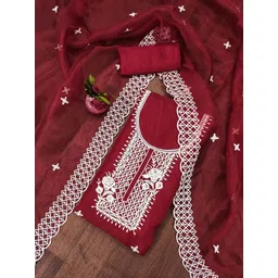 DIVASTRI Embroidered Organza Unstitched Dress Material-picture-16