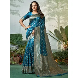 DIVASTRI Ethnic Motifs Woven Design Pure Silk Banarasi Saree-picture-13